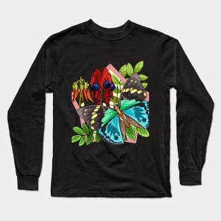 Butterfly on flowers Long Sleeve T-Shirt